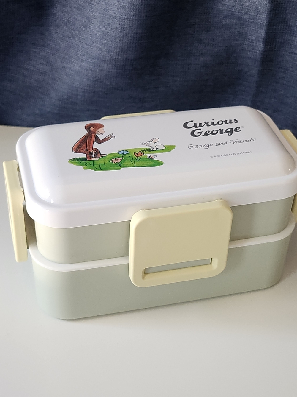 Skater (Japan) Curious George 2-Tier Bento Box 600ml Antibacterial Lunch Box